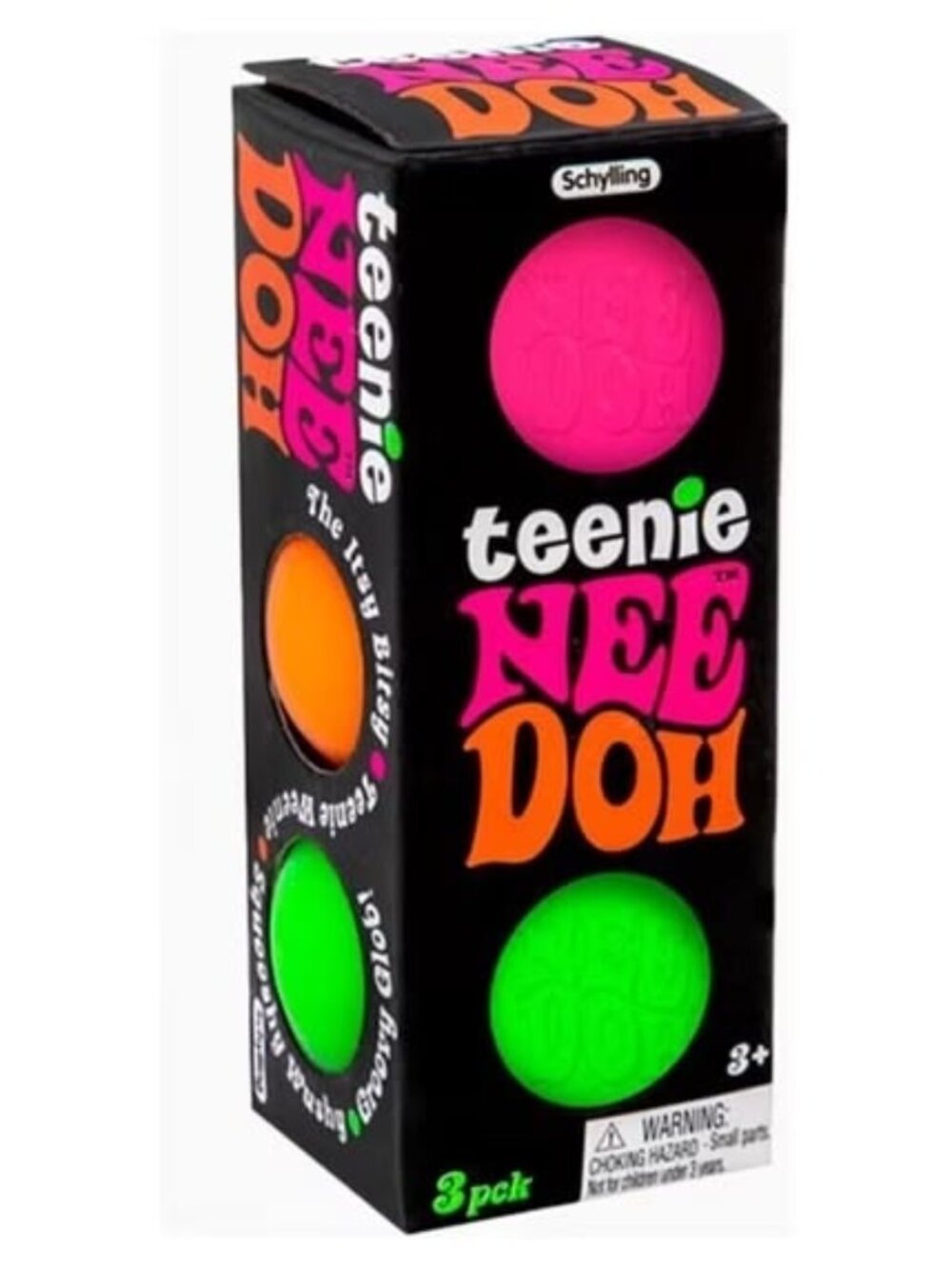 NeeDoh Teenie - Pack of 3 Mini Asst Color Groovy Globs - Sealed in BOX!